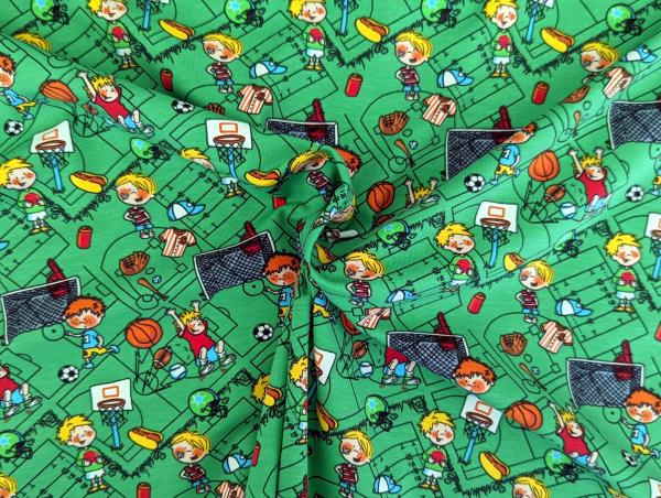 Baumwolljersey Kinder Spielen Sport Fußball Baseball Grün